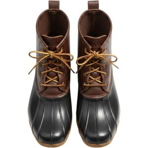 Sperry Top Sider Duck Boots Womens 9 Waterproof Brown Leather Lace Up Rain Boots